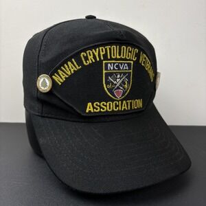Vintage Naval Cryptologic Veterans Association NCVA Black Snapback Hat Pins US